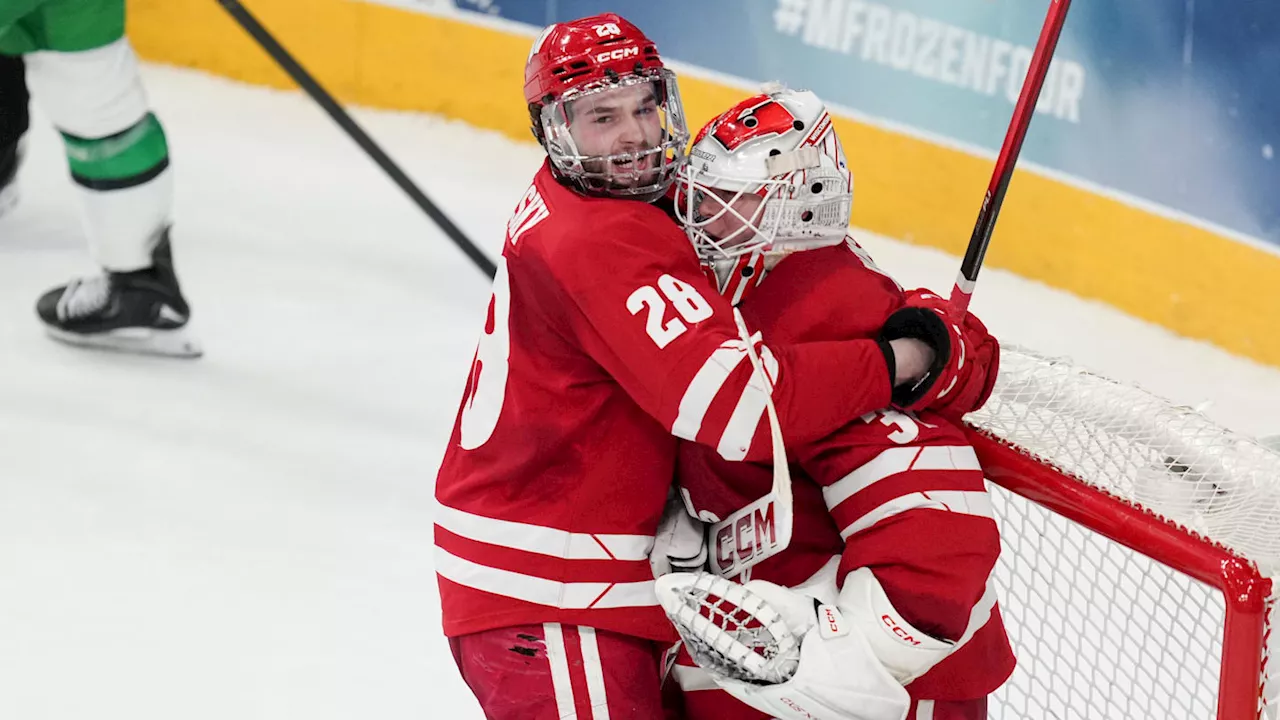 Wisconsin men's hockey hangs on to reach national title game