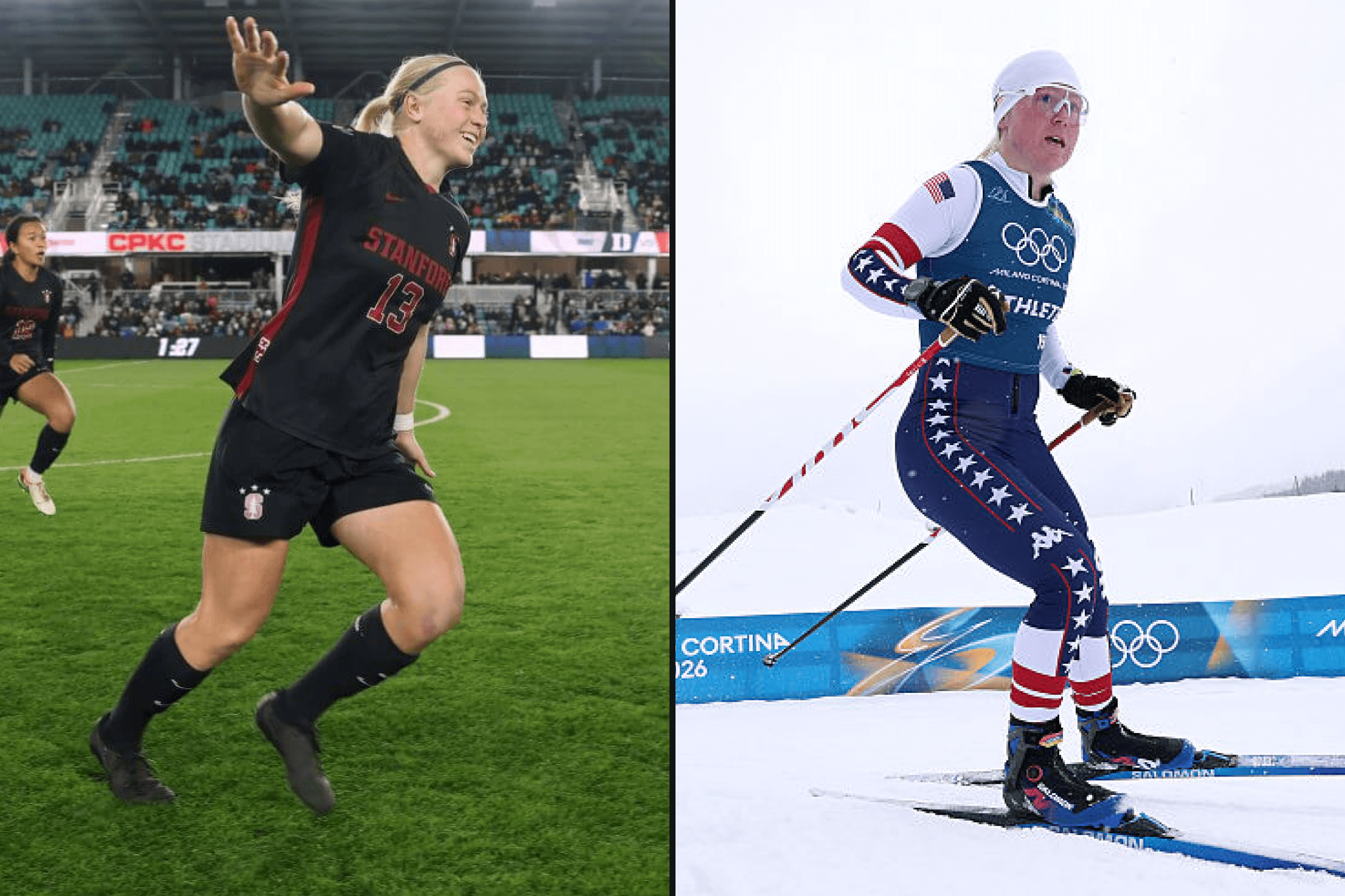 The college soccer standout skiing at the Olympics. Plus: Madonna, Giannis in on women's soccer